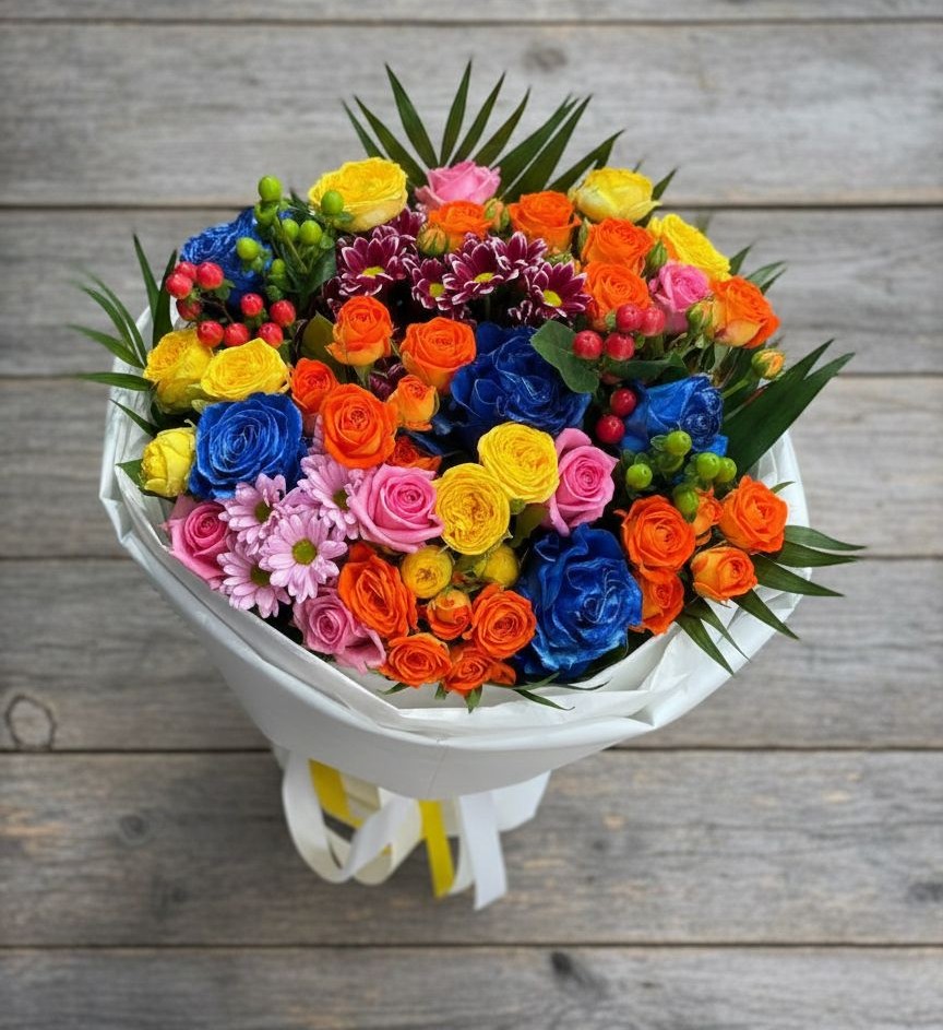 Букет цветов из: Розы и Хризантемы в Ильинское (Домодедово) 