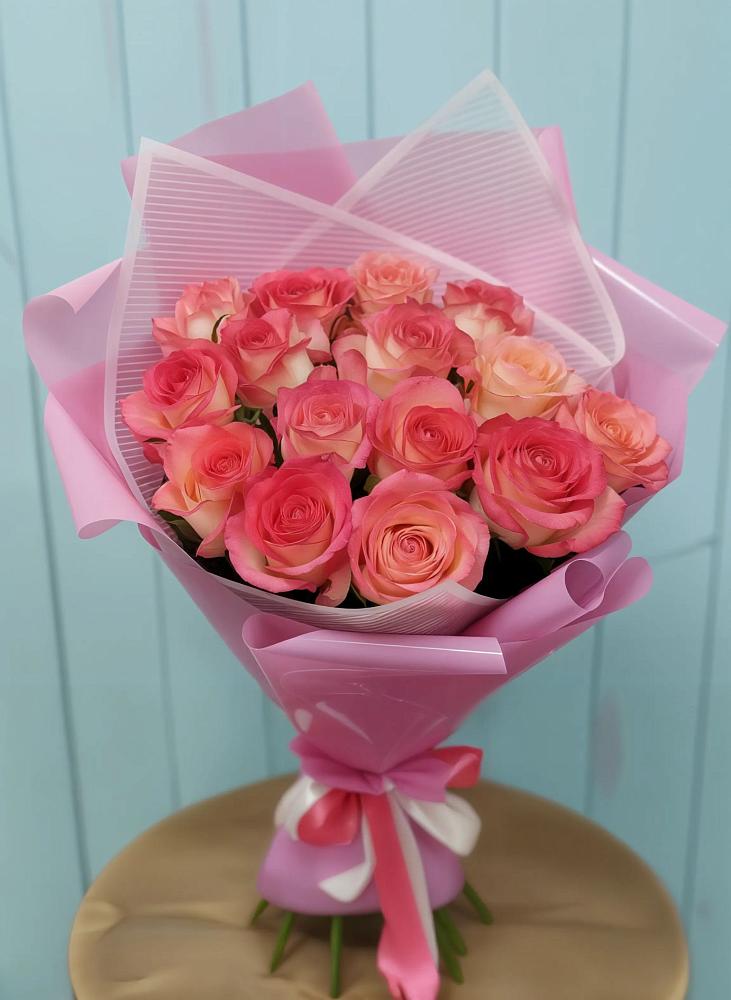 Букет 15 Розовых роз Равель в Ильинское (Домодедово) 