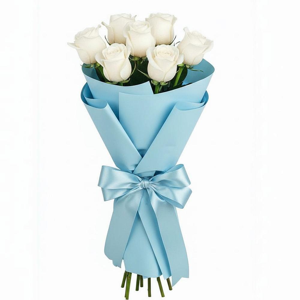 Букет 7 белых роз Проуд в Ильинское (Домодедово) 