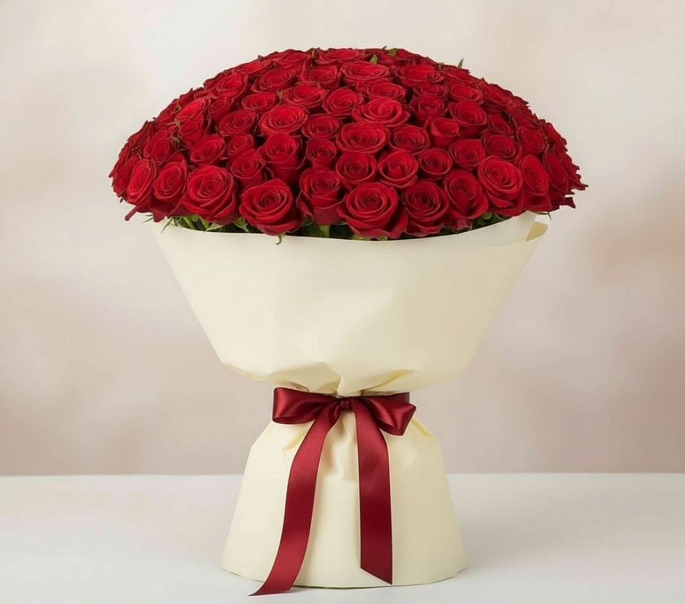 Букет 101 Красная роза Милано в Ильинское (Домодедово) 