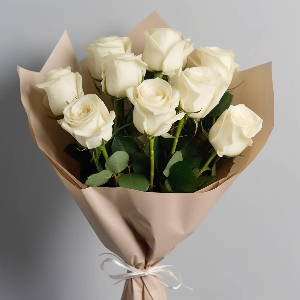 Букет 9 Белых роз Эдлесс Лав в Ильинское (Домодедово) 