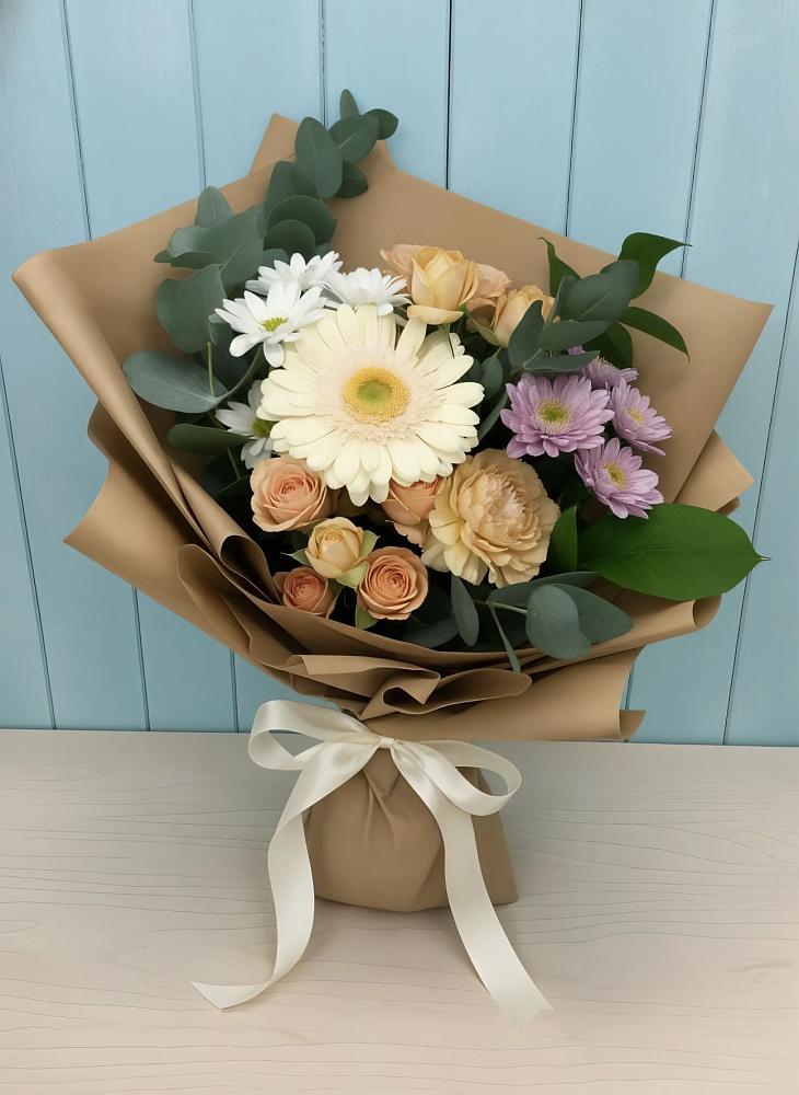 Букет цветов из: Герберы и Хризантемы в Ильинское (Домодедово) 