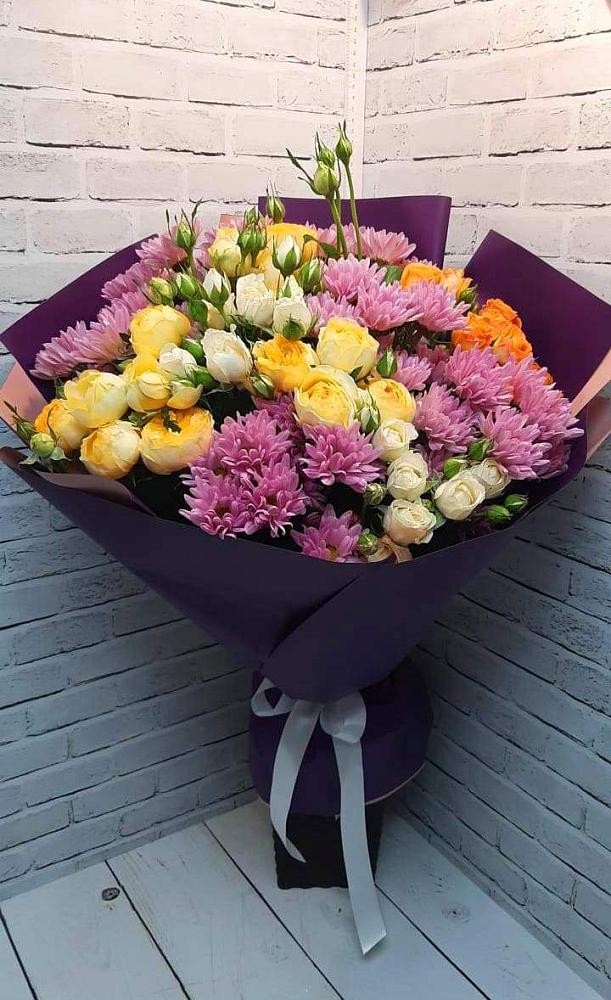 Букет цветов из: Хризантемы и Розы в Ильинское (Домодедово) 