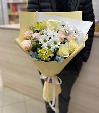 Букет цветов из:  Альстромерии, Розы и Хризантемы в Ильинское (Домодедово) 