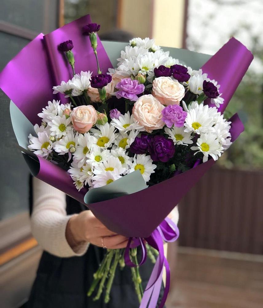 Букет цветов из: Хризантемы, Гвоздики и Розы в Ильинское (Домодедово) 