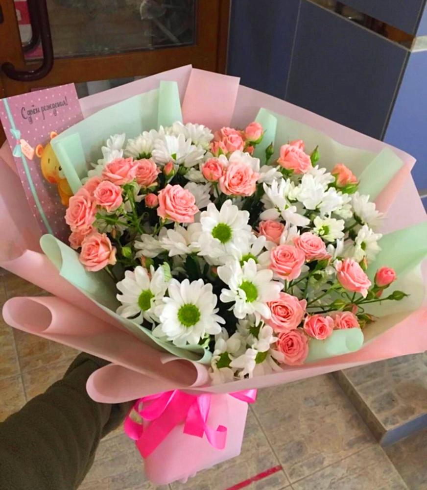 Букет цветов из: Розы и Хризантемы в Ильинское (Домодедово) 