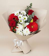 Букет цветов из:  Розы, Хризантемы, Герберы и Лилии #REPLACE_PRED# Ильинское (Домодедово) 