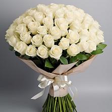 Букет 101 беля роза Белоснежка в Ильинское (Домодедово) 