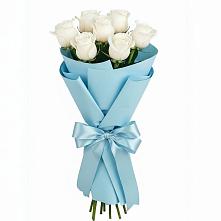 Букет 7 белых роз Проуд в Ильинское (Домодедово) 