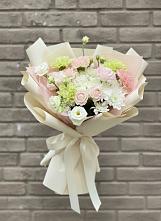 Букет цветов из:  Гвоздики, Розы, Лизиантусы и Хризантемы #REPLACE_PRED# Ильинское (Домодедово) 