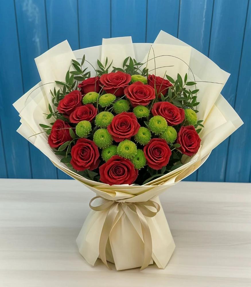 Букет цветов из: Розы и Хризантемы в Ильинское (Домодедово) 